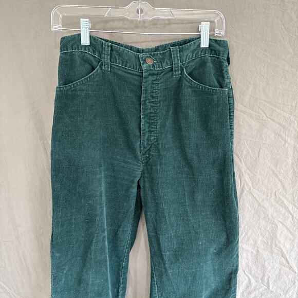 Vintage Funny Girl Corduroy Pants Green High Rise Straight Leg Sz 13/14 Modern 8 - Picture 2 of 13